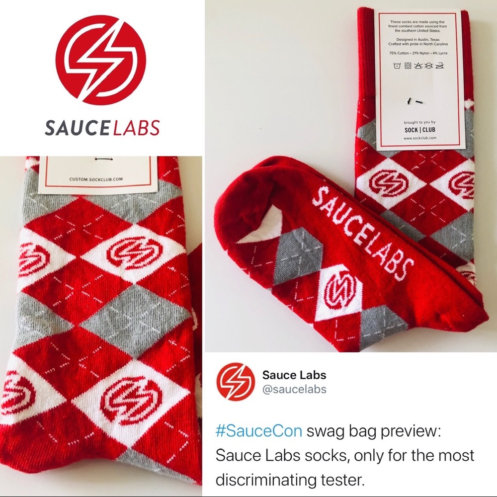🆕🧦 SAUCE LABS Custom Graphic Logo Printed Socks